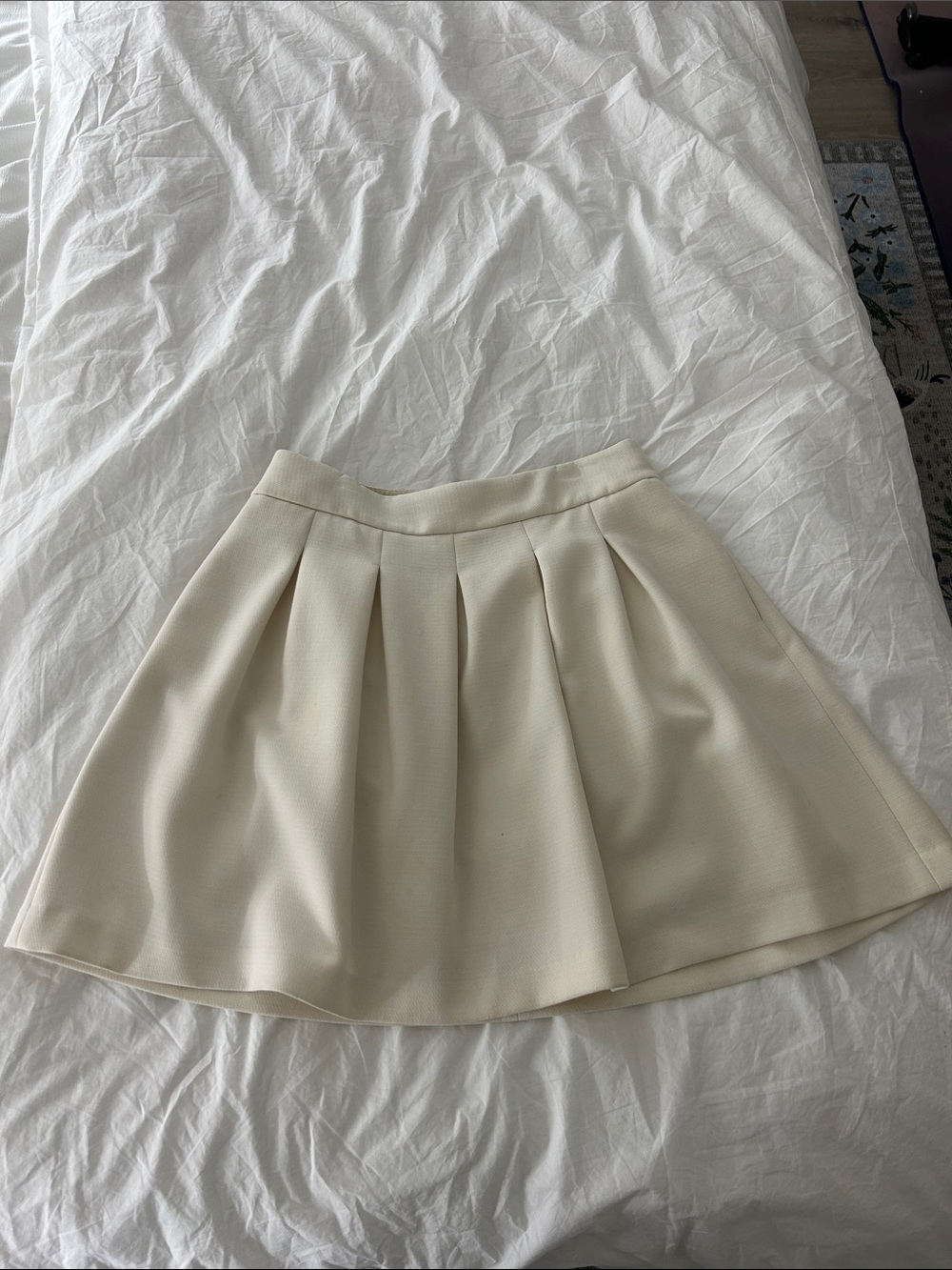 Banana Republic Cream Circle Skirt with Soft Pleats